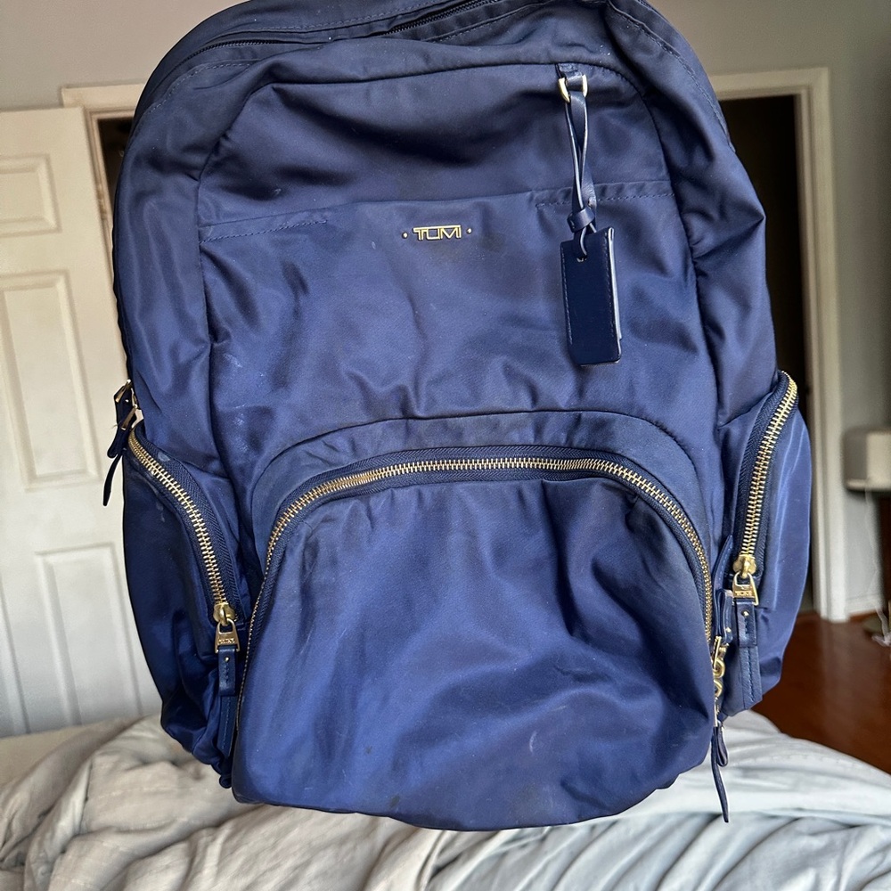 Tumi Navy Backpack - well loved but plenty of life